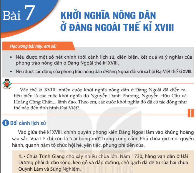 Bài 7: Khởi nghĩa nông dân ở Đàng Ngoài thế kỉ XVIII