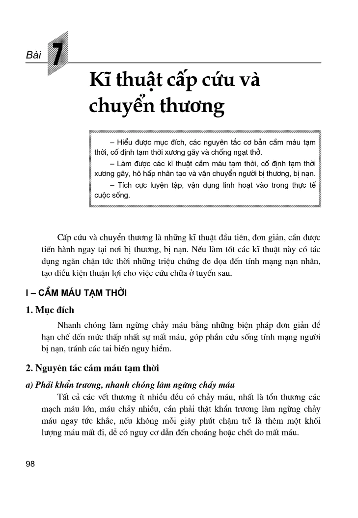 Bài 7: Kĩ Thuật Cấp Cứu Và Chuyển Thương