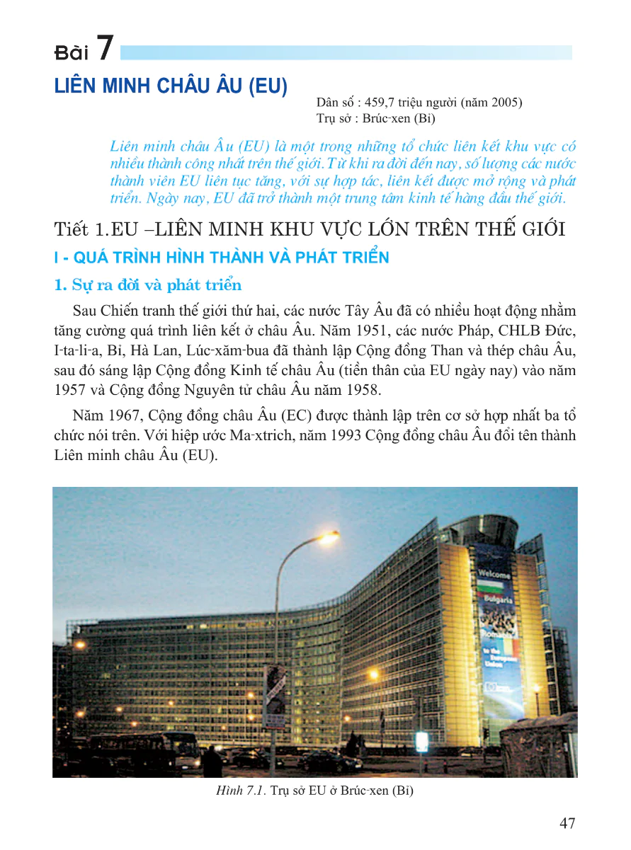 Bài 7: Liên Minh Châu Âu (EU)