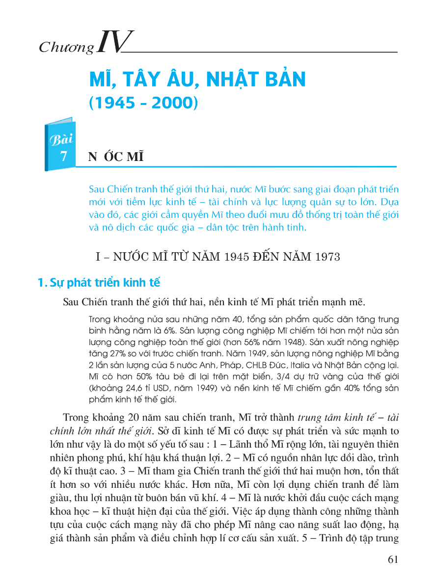 Bài 7: Nước Mĩ
