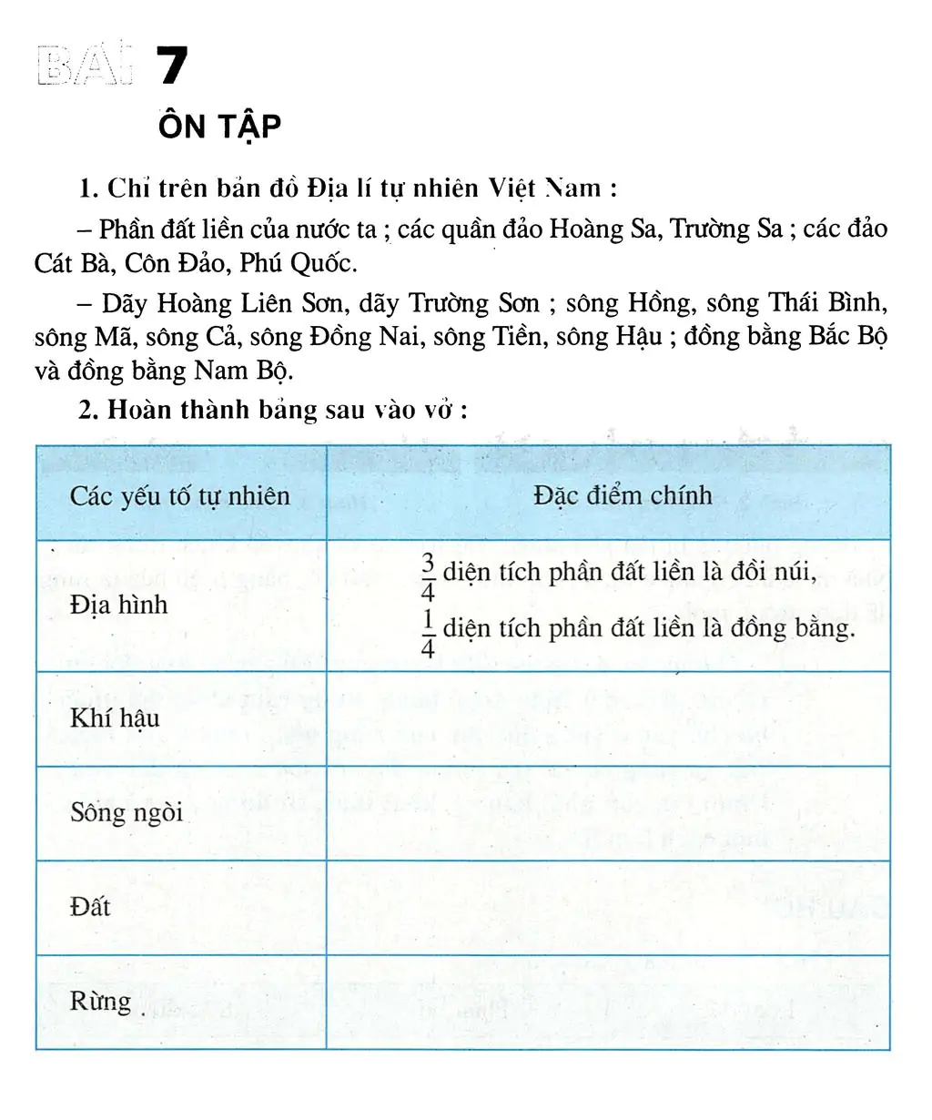 Bài 7: Ôn tập