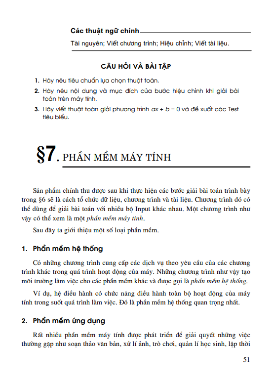 Bài 7: Phần mềm máy tính 