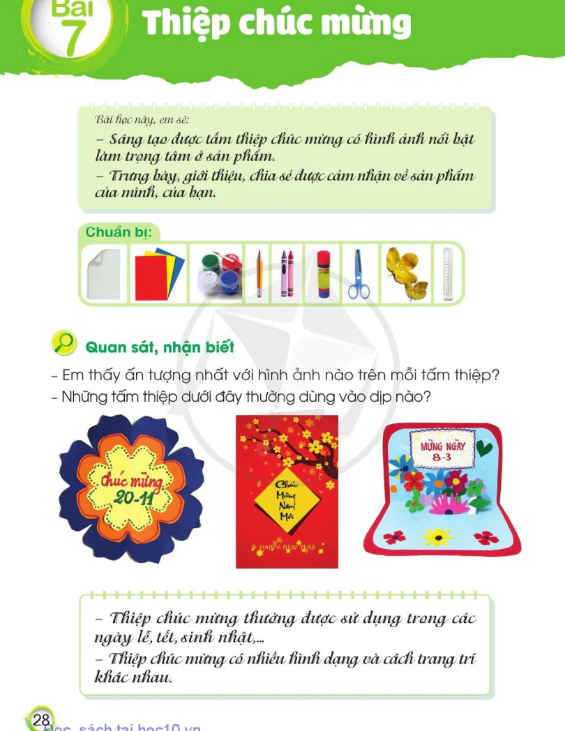 Bài 7: Thiệp Chúc Mừng