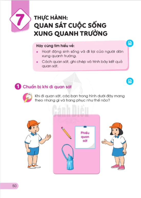 BÀI 7: THỰC HÀNH: QUAN SÁT CUỘC SỐNG XUNG QUANH TRƯỜNG