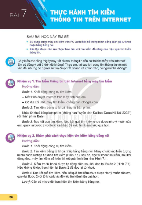 BÀI 7: THỰC HÀNH TÌM KIẾM THÔNG TIN TRÊN INTERNET