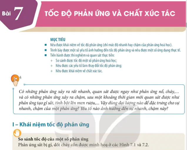 Bài 7: Tốc độ phản ứng và chất xúc tác