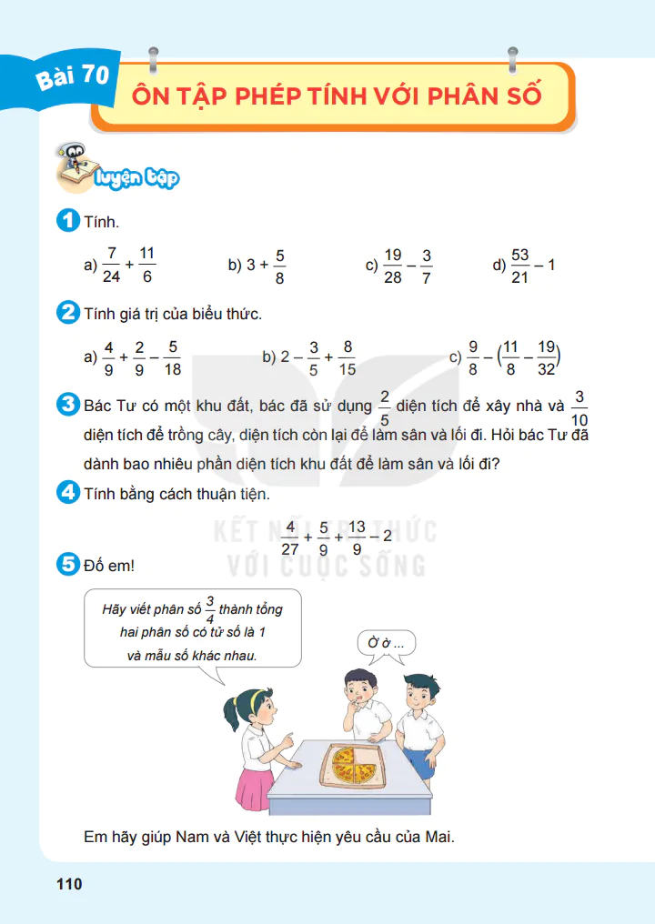 Bài 70: Ôn Tập Phép Tính Với Phân Số