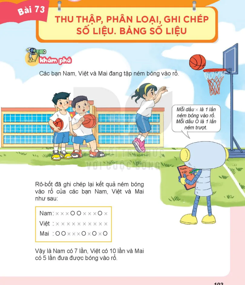 Bài 73: Thu Thập, Phân Loại, Ghi Chép Số Liệu, Bảng Số Liệu