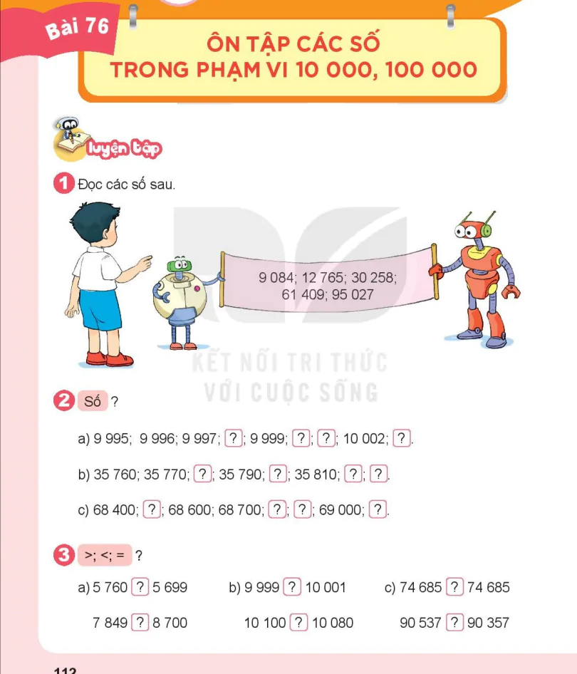 Bài 76: Ôn Tập Các Số Trong Phạm Vi 10 000, 100 000