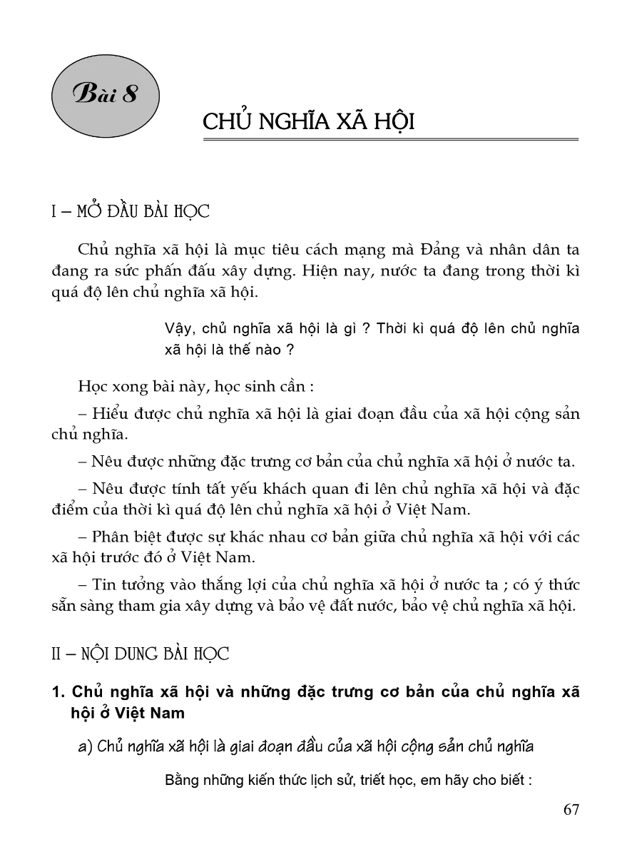 Bài 8: Chủ Nghĩa Xã Hội