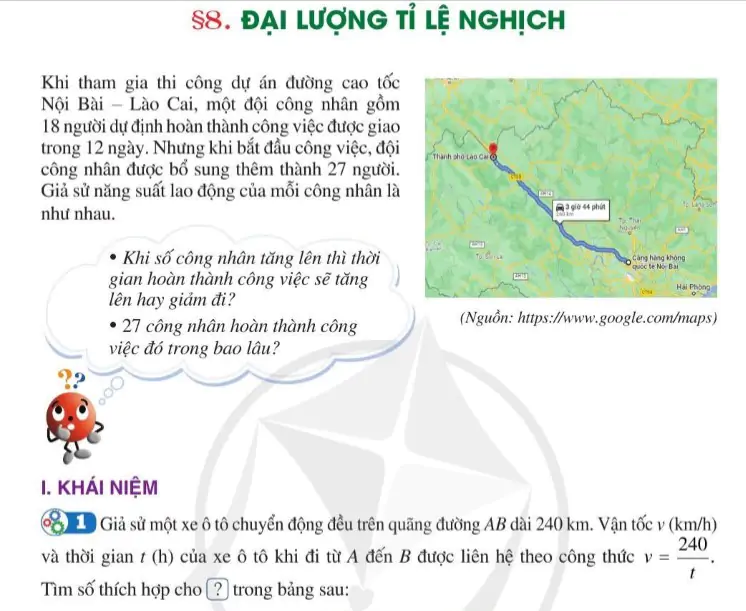 Bài 8: Đại lượng tỉ lệ nghịch