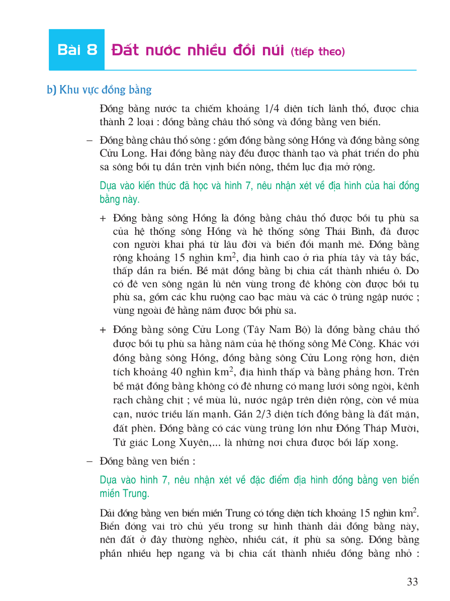 Bài 8: Đất Nước Nhiều Đồi Núi (tiếp theo)