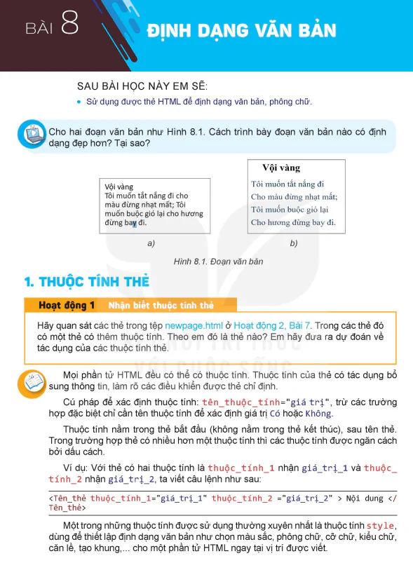 BÀI 8: ĐỊNH DẠNG VĂN BẢN