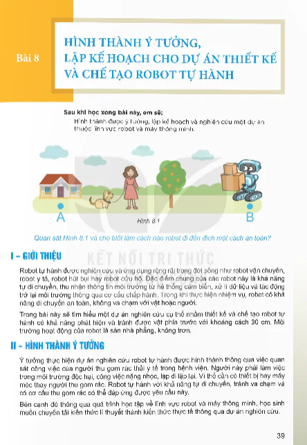 Bài 8: Hình Thành Ý Tưởng, Lập Kế Hoạch Cho Dự Án Thiết Kế Và Chế Tạo Robot Tự Hành
