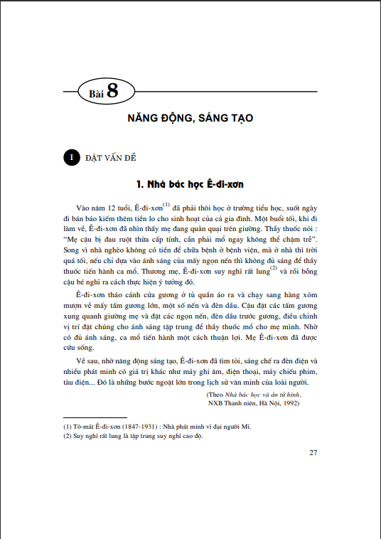 Bài 8: Năng động, sáng tạo