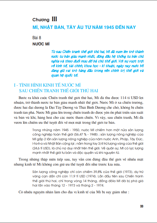 Bài 8: Nước Mĩ