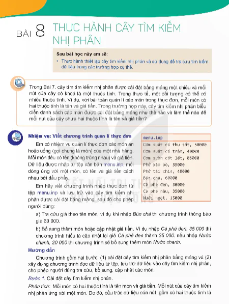 Bài 8: Thực Hành Cây Tìm Kiếm Nhị Phân