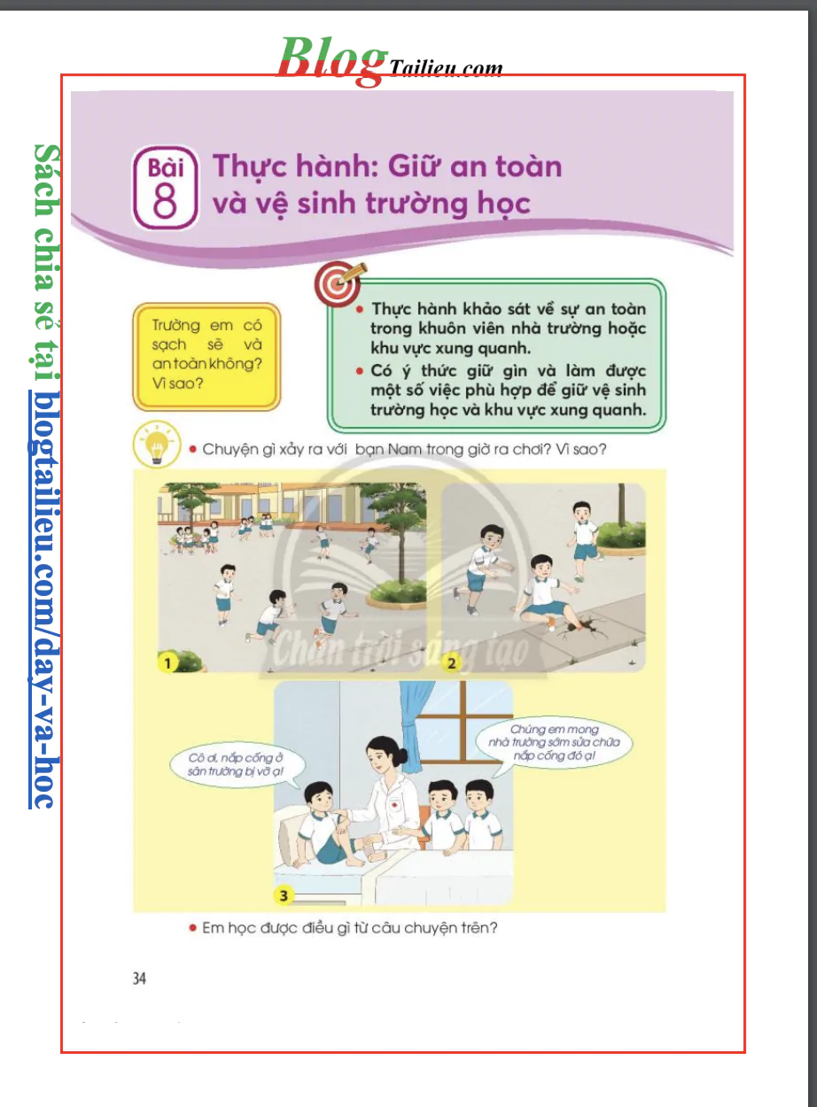 Bài 8: Thực hành: Giữ an toàn và vệ sinh trường học