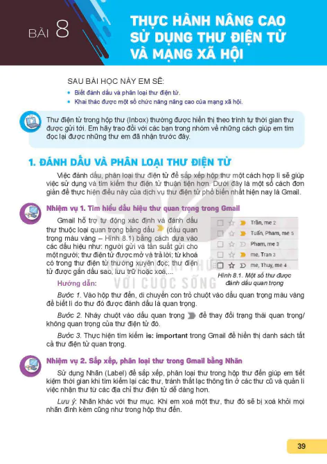 BÀI 8 THỰC HÀNH NÂNG CAO SỬ DỤNG THƯ ĐIỆN TỬ VÀ MẠNG XÃ HỘI