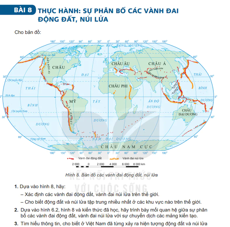 Bài 8: Thực Hành: Sự Phân Bổ Các Vành Đai Động Đất, Núi Lửa
