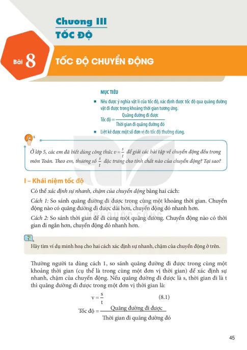 Bài 8: Tốc độ chuyển động