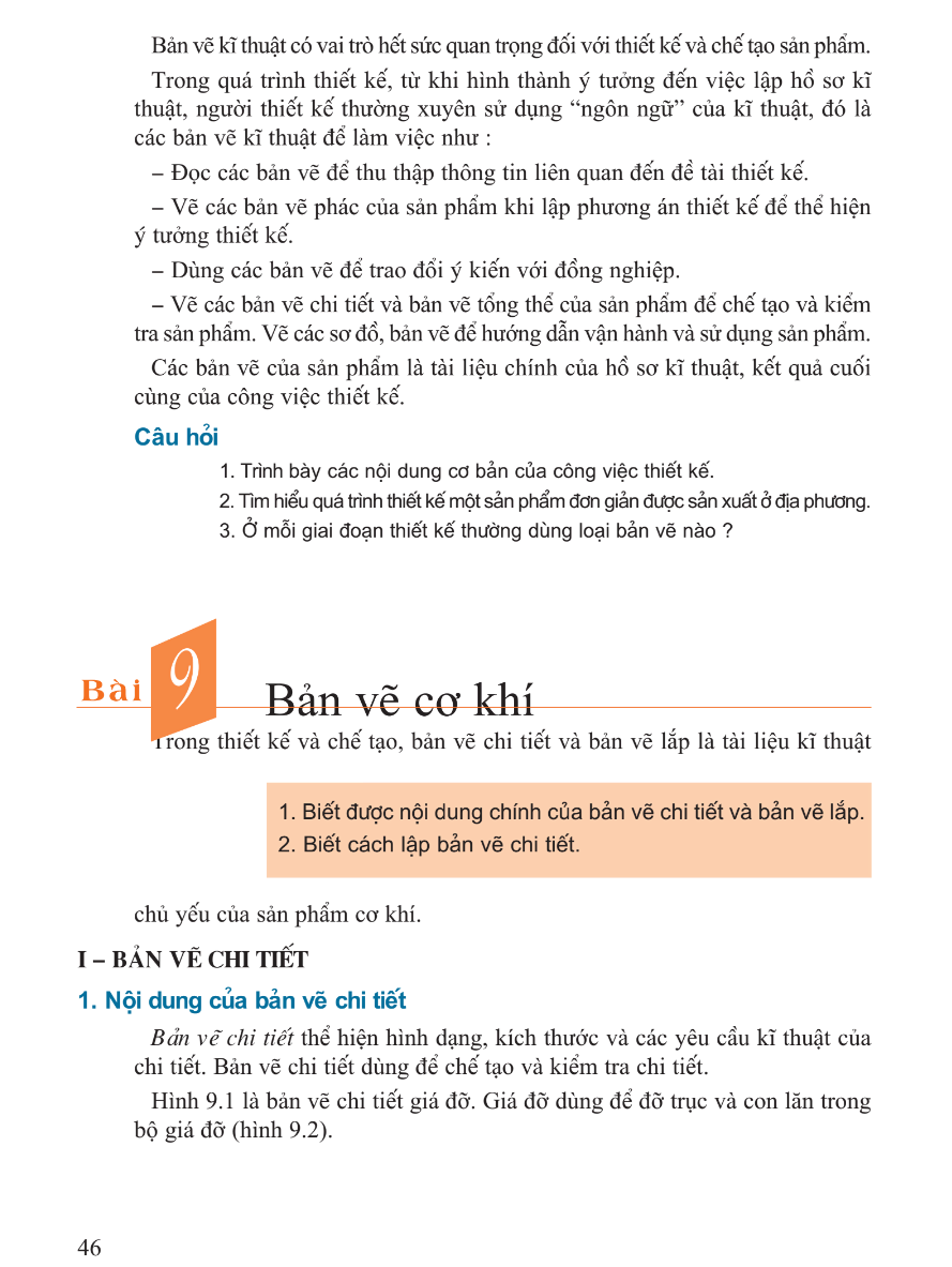 Bài 9: Bản Vẽ Cơ Khí