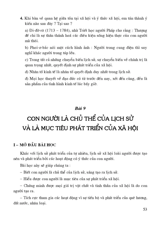 Bài 9: Con người là chủ thể của lịch sử và là mục tiêu phát triển của xã hội