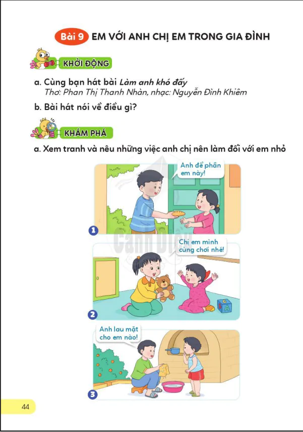 BÀI 9: EM VỚI ANH CHỊ EM TRONG GIA ĐÌNH
