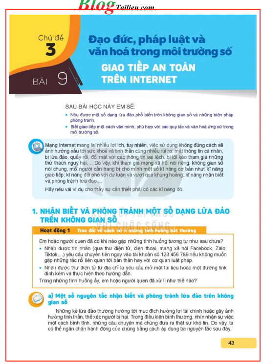 Bài 9: Giao tiếp an toàn trên Internet