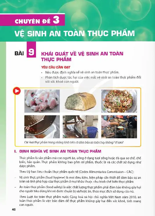 Bài 9: Khái Quát Về Vệ Sinh An Toàn Thực Phẩm