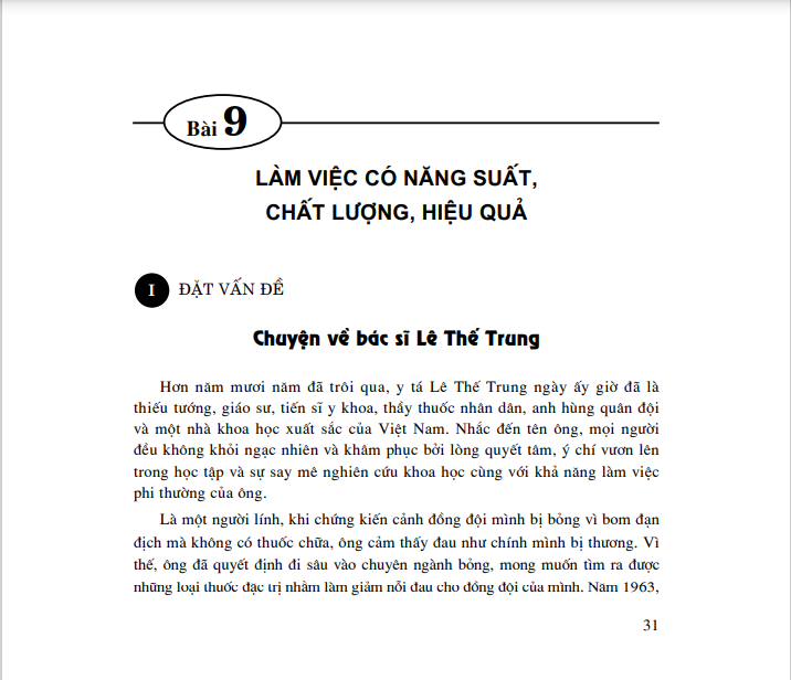 Bài 9: Làm việc có năng suất, chất lượng, hiệu quả