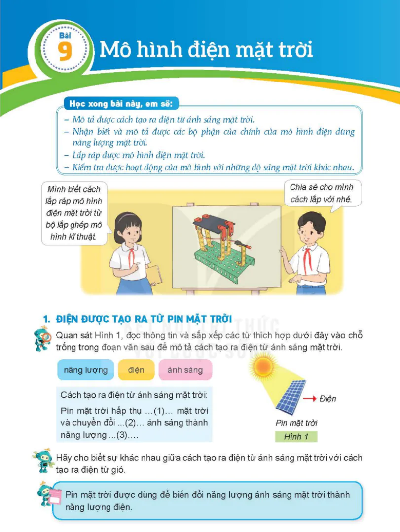 Bài 9: Mô Hình Điện Mặt Trời