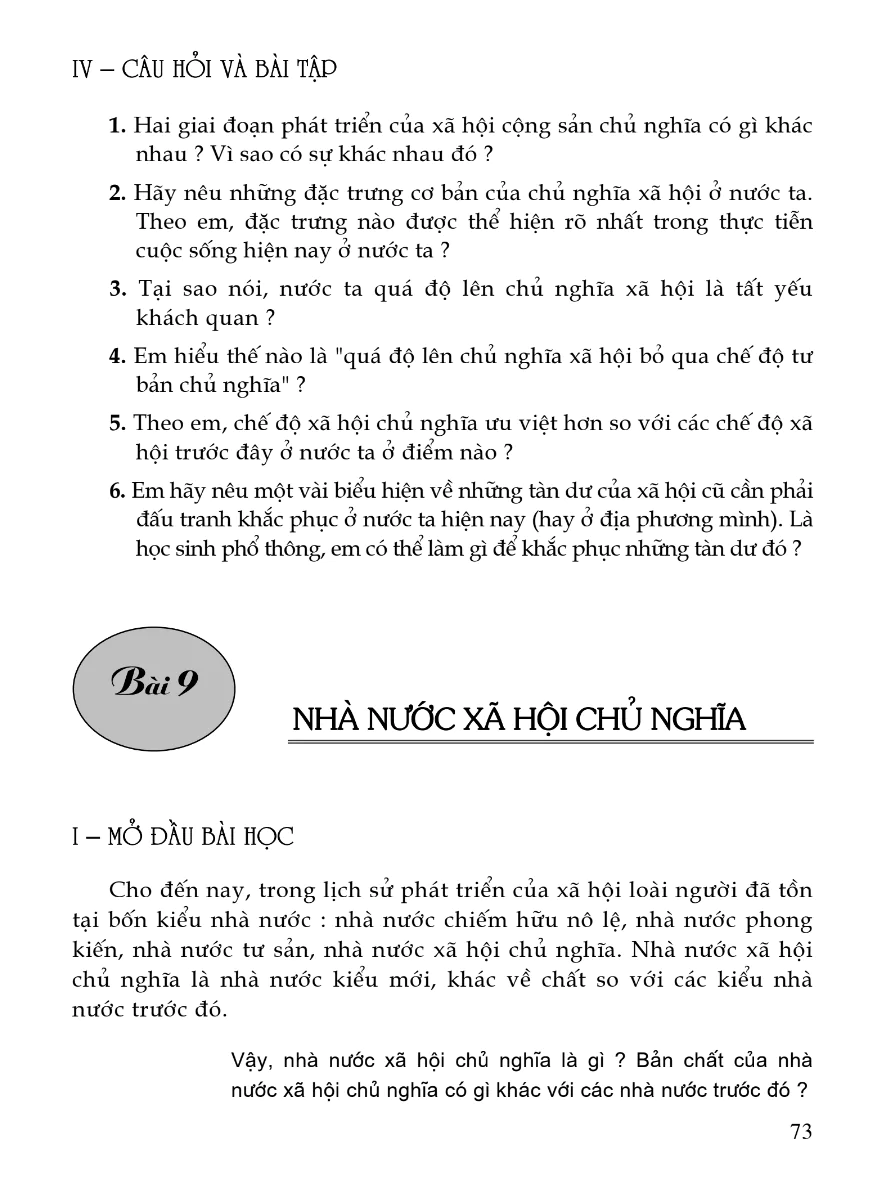 Bài 9: Nhà Nước Xã Hội Chủ Nghĩa