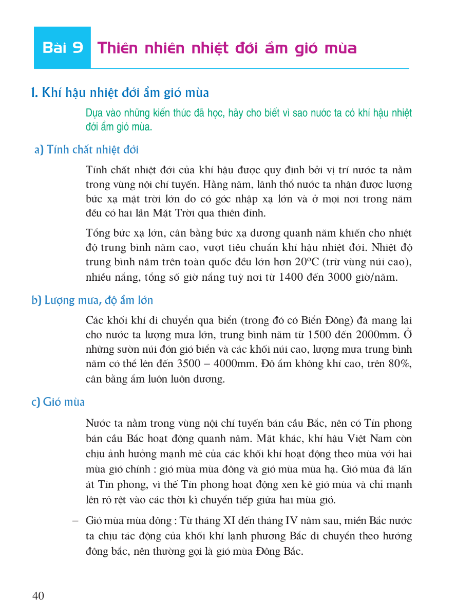 Bài 9: Thiên Nhiên Nhiệt Đới Ẩm Gió Mùa