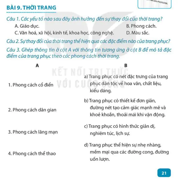 Bài 9: Thời Trang