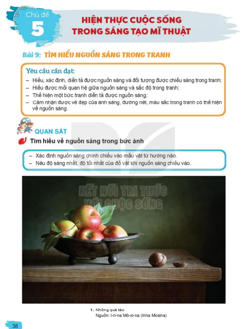 Bài 9: Tìm hiểu nguồn sáng trong tranh