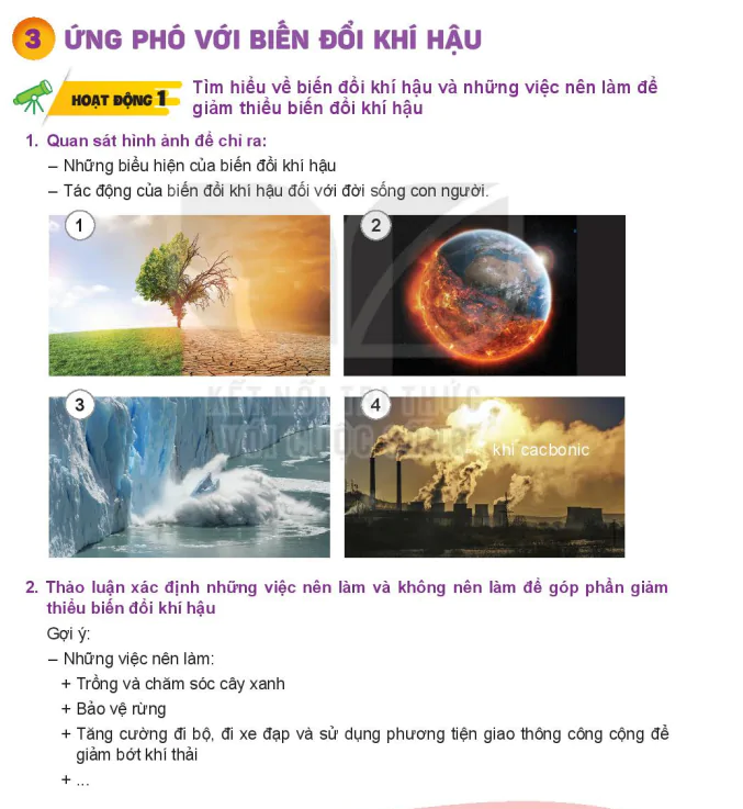 Bài 3: ỨNG PHÓ VỚI BIẾN ĐỔI KHÍ HẬU