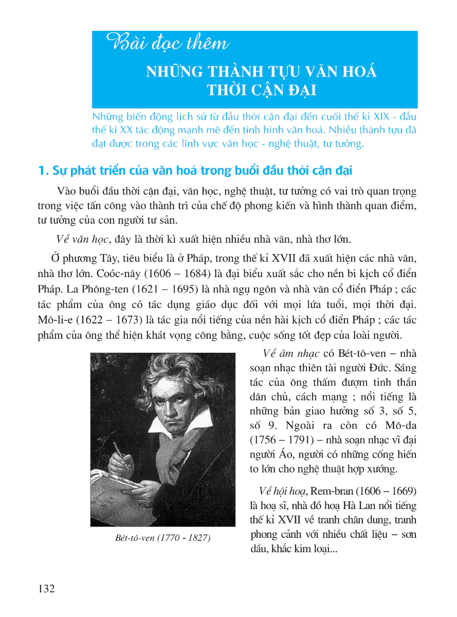 Bài Đọc Thêm: Những Thành Tựu Văn Hóa Thời Cận Đại