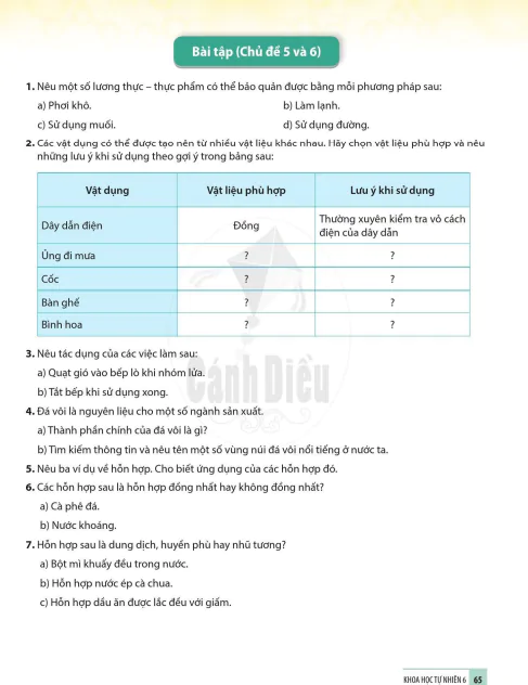 Bài tập (Chủ đề 5 và 6)