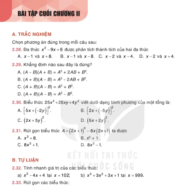 Bài tập cuối chương II