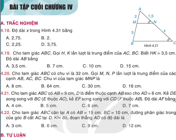 Bài tập cuối chương IV