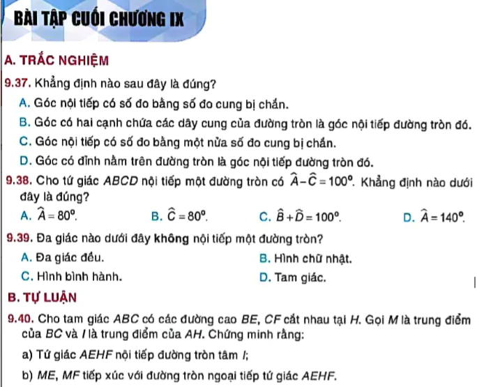 Bài tập cuối chương IX