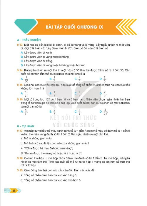 Bài tập cuối chương IX