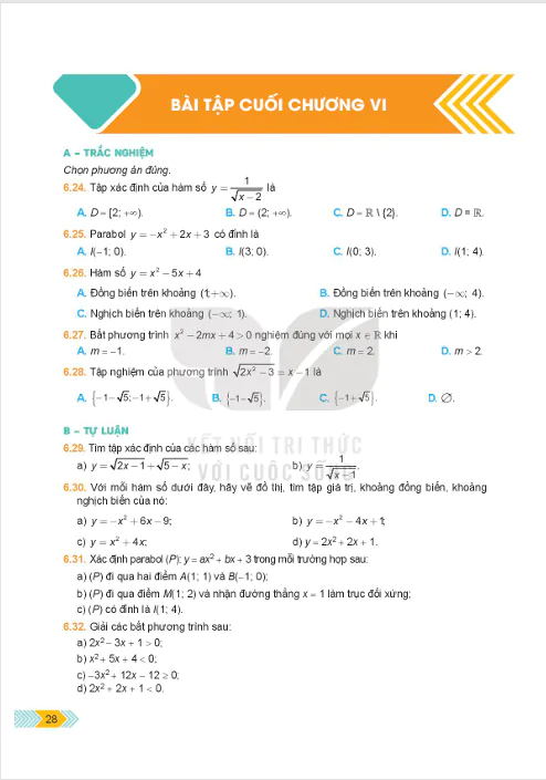Bài tập cuối chương VI