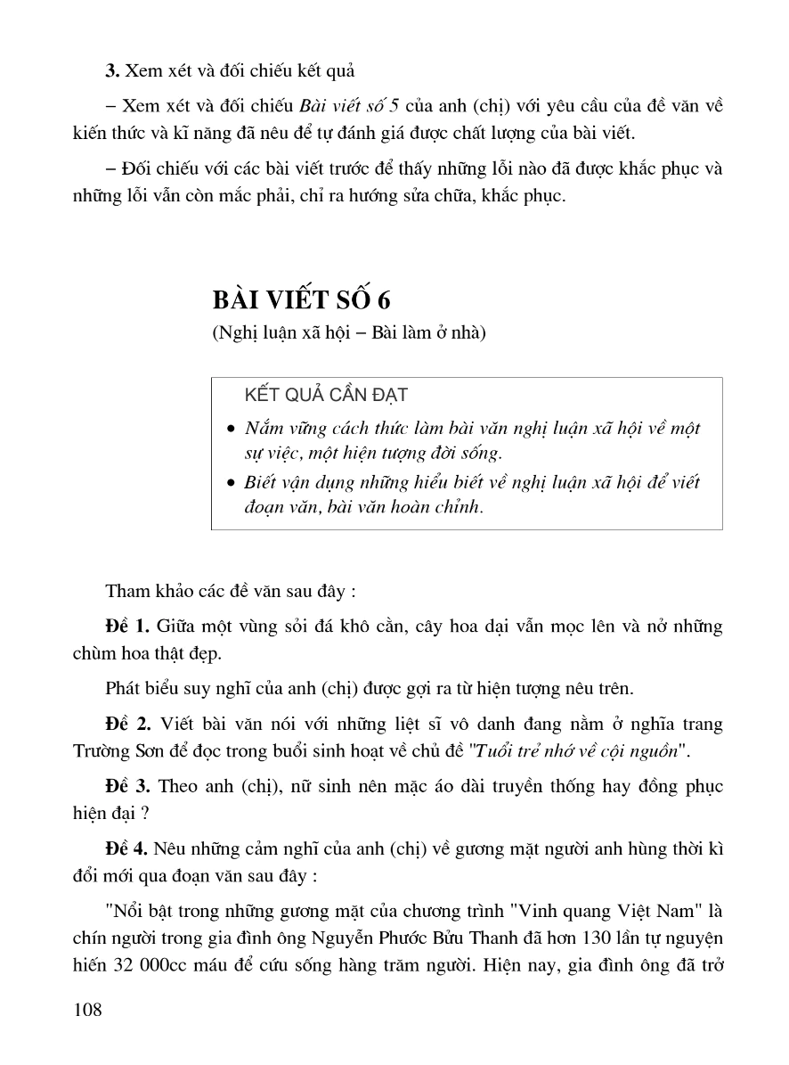Bài Viết Số 6 (Nghị luận xã hội - Bài làm ở nhà)