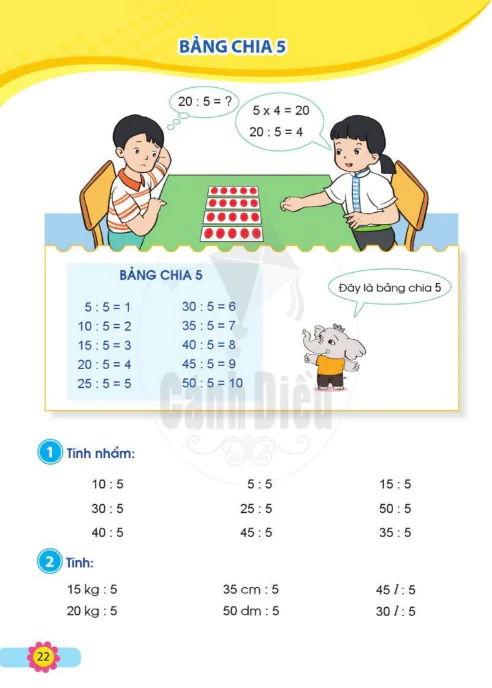 Bảng chia 5