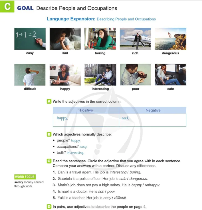 C GOAL: Describe People and Occupations
