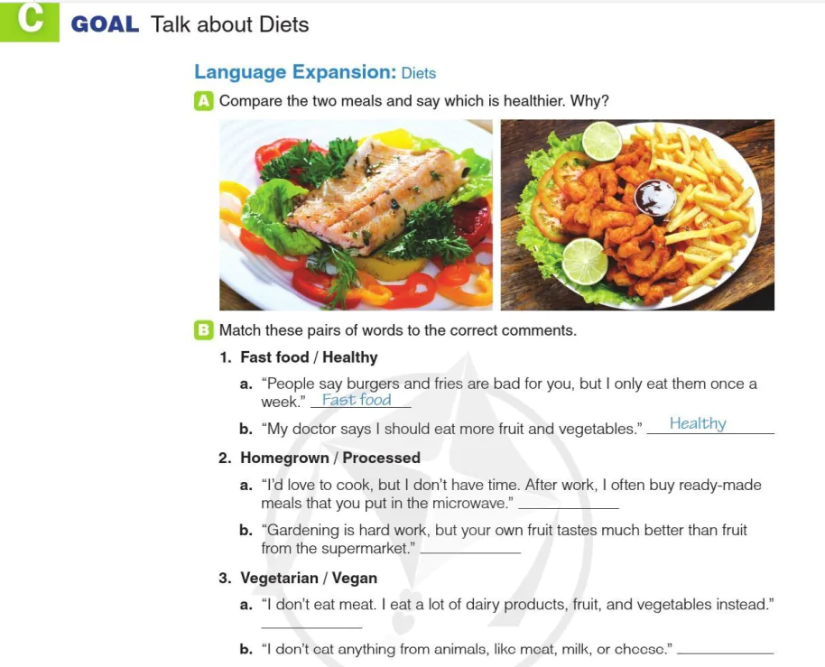 C GOAL: Talk about Diets