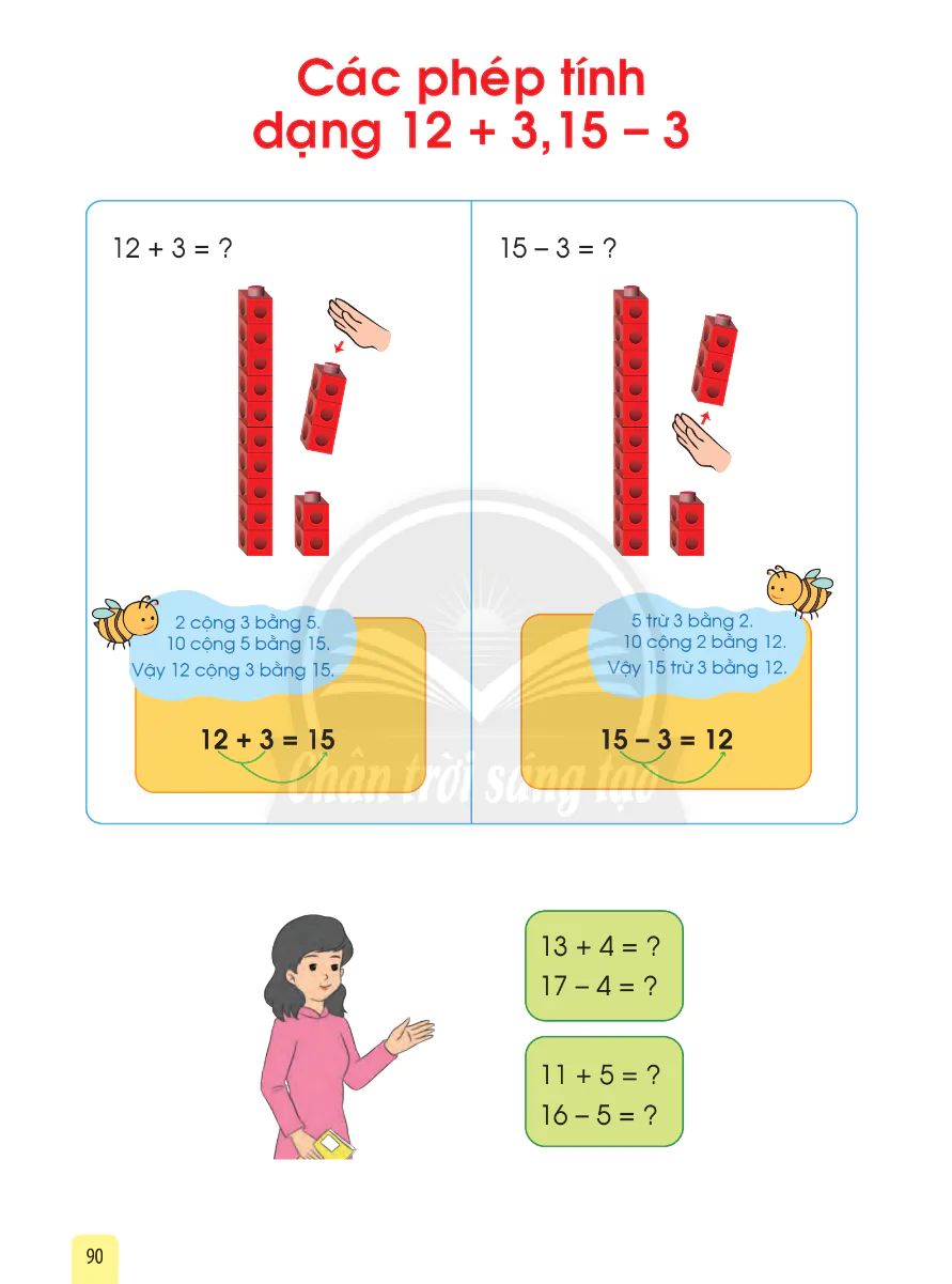 Các Phép Tính Dạng 12 + 3, 15 - 3