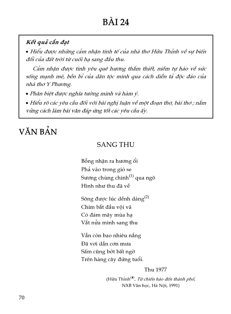 Cách Làm Bài Nghị Luận Về Một Đoạn Thơ, Bài Thơ